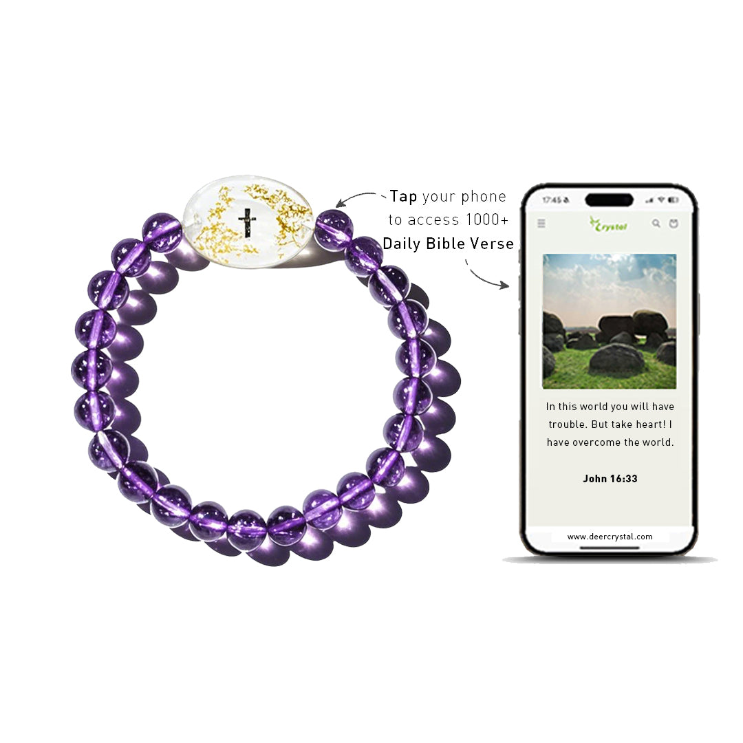 Amethyst Bible Verse Bracelet