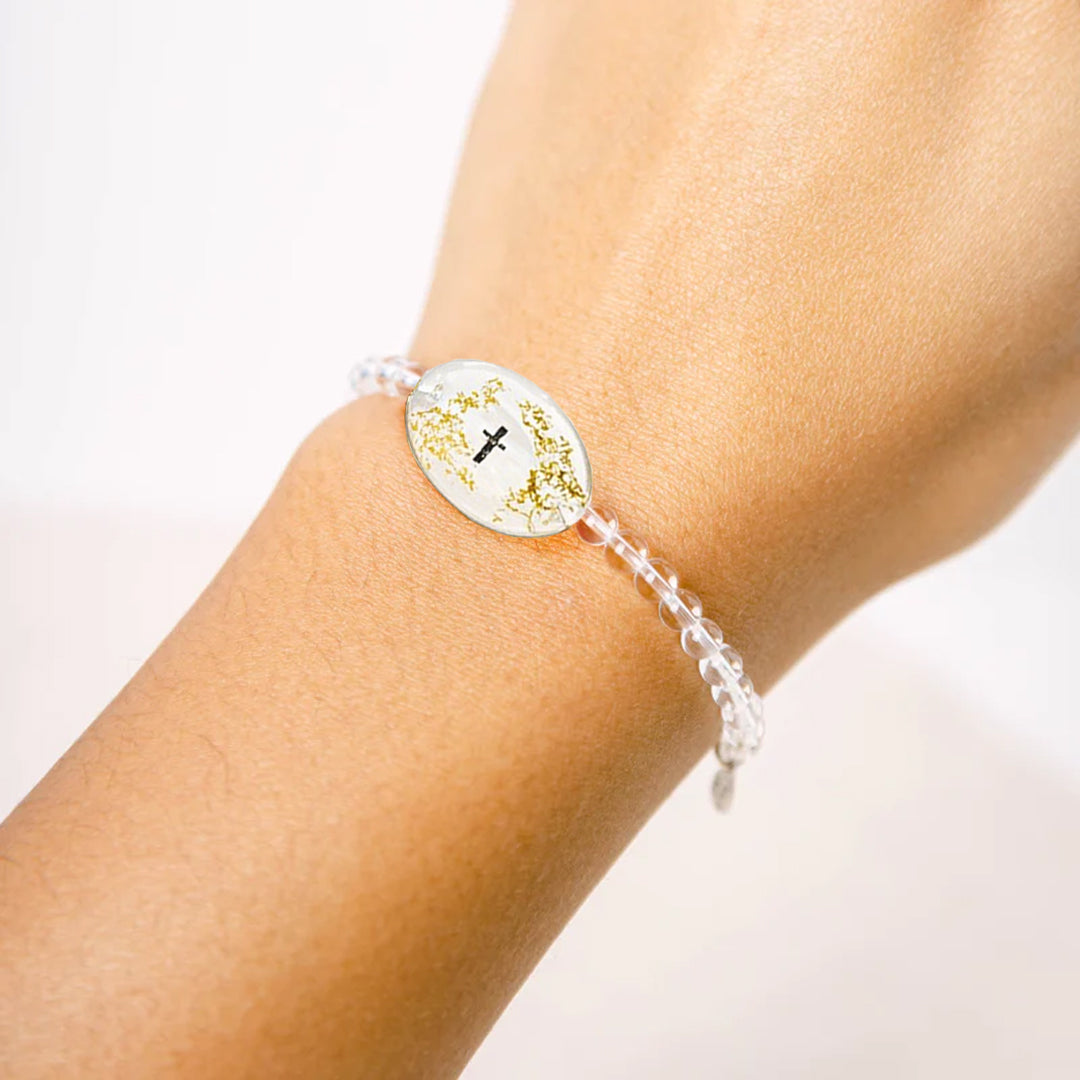 Clear Quartz Bible Verse Bracelet