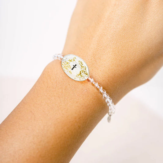 Clear Quartz Bible Verse Bracelet