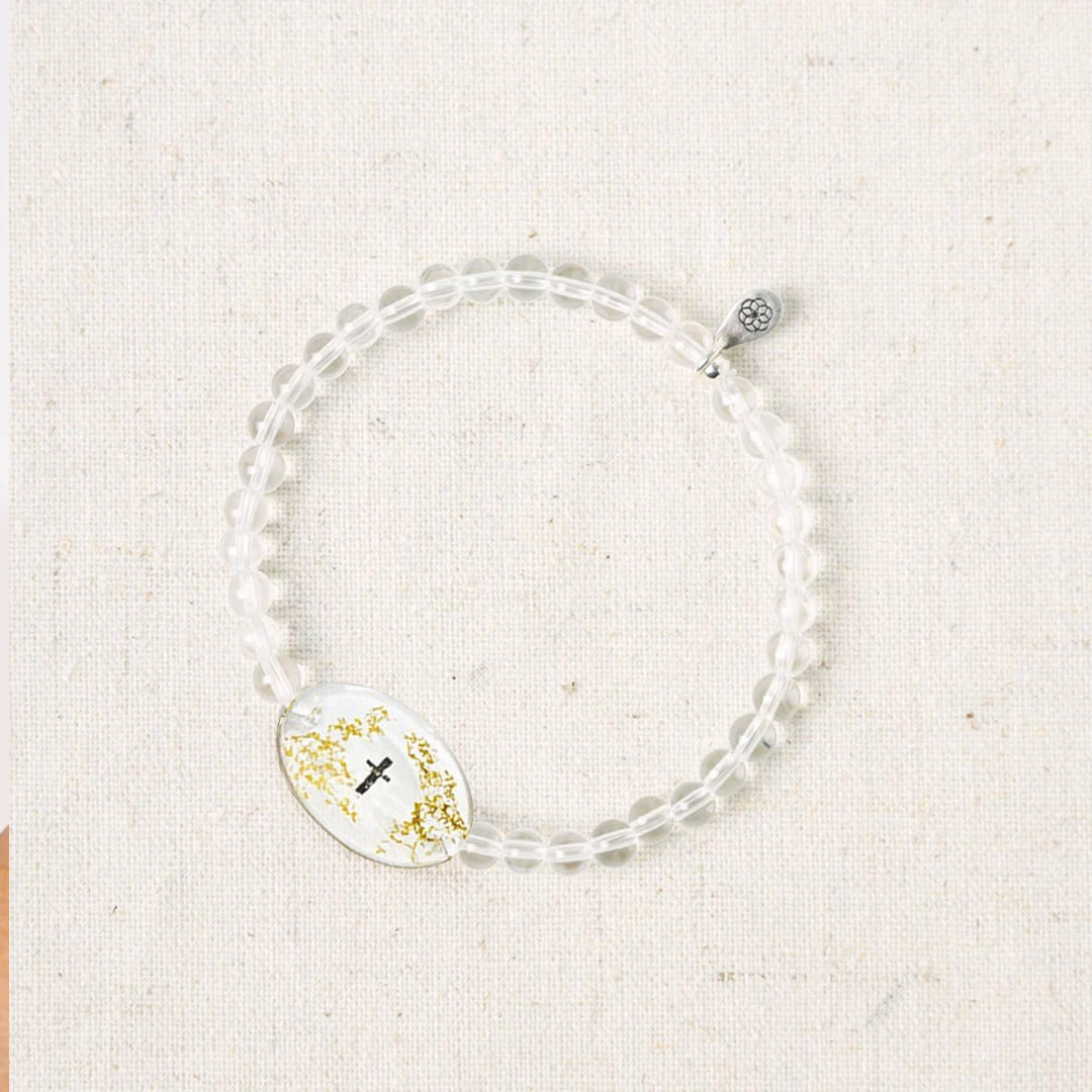 Clear Quartz Bible Verse Bracelet