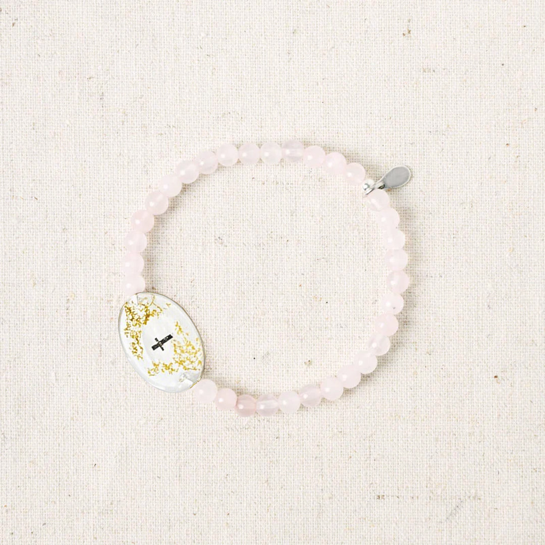 Rose Quartz Bible Verse Bracelet