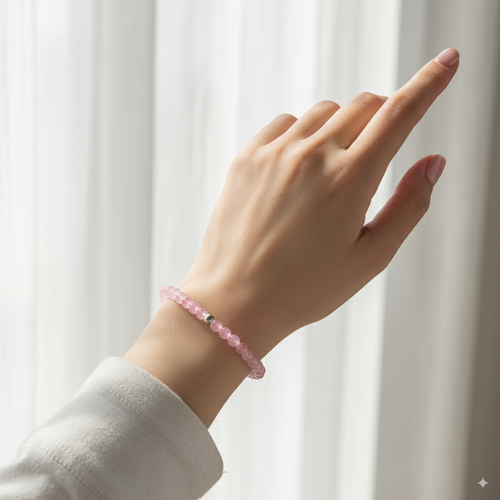 rose quartz energy bracelet 4mm
