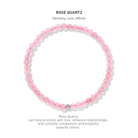 rose quartz energy bracelet 4mm