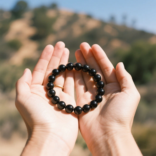 Black Tourmaline NFC Bracelets with Bible Protection Verses: Shield Negative Energy & Trust in Divine Protection