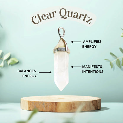 Clear Quartz Crystal Point Necklace