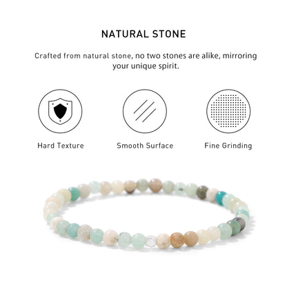 Amazonite Elastic Beaded Energy Bracelets with hard texture, smooth surface, fine grinding and spiritual meaning.