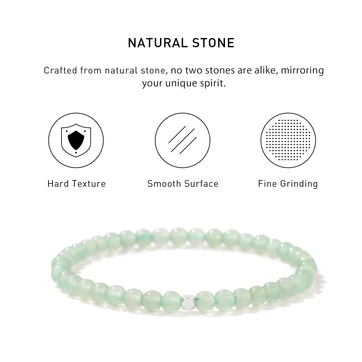 Green Aventurine Elastic Beaded Energy Bracelets with hard texture, smooth surface, fine grinding and spiritual meaning.
