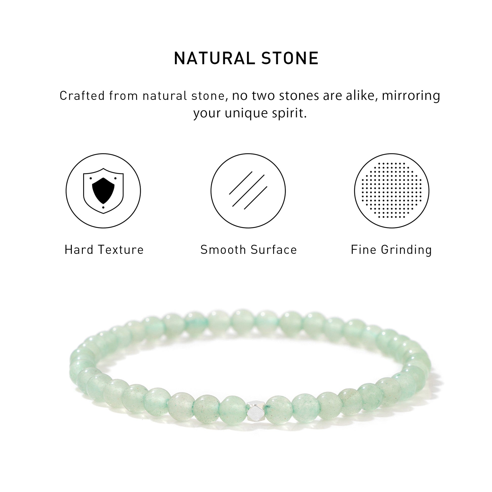 Green Aventurine Elastic Beaded Energy Bracelets with hard texture, smooth surface, fine grinding and spiritual meaning.