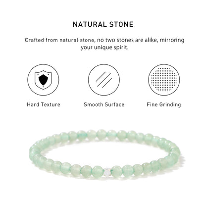 Green Aventurine Elastic Beaded Energy Bracelets with hard texture, smooth surface, fine grinding and spiritual meaning.