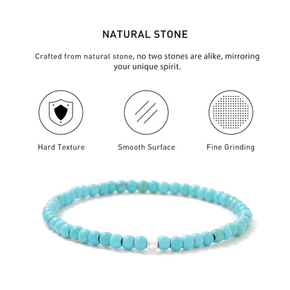 Turquoise Elastic Beaded Energy Bracelets with hard texture, smooth surface, fine grinding and spiritual meaning.