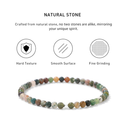India Agate Elastic Beaded Energy Bracelets with hard texture, smooth surface, fine grinding and spiritual meaning.