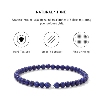 Lapis Lazuli Elastic Beaded Energy Bracelets with hard texture, smooth surface, fine grinding and spiritual meaning.