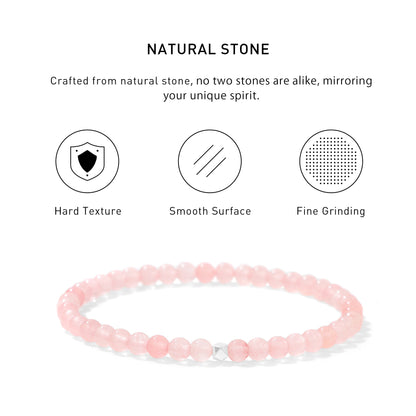 Rose Quartz Elastic Beaded Energy Bracelets with hard texture, smooth surface, fine grinding and spiritual meaning.