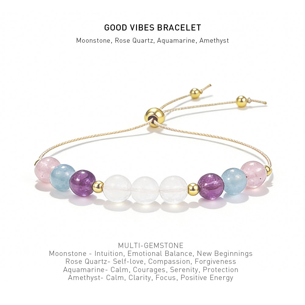 bracelet with 4 different energy stones for spiritual hope