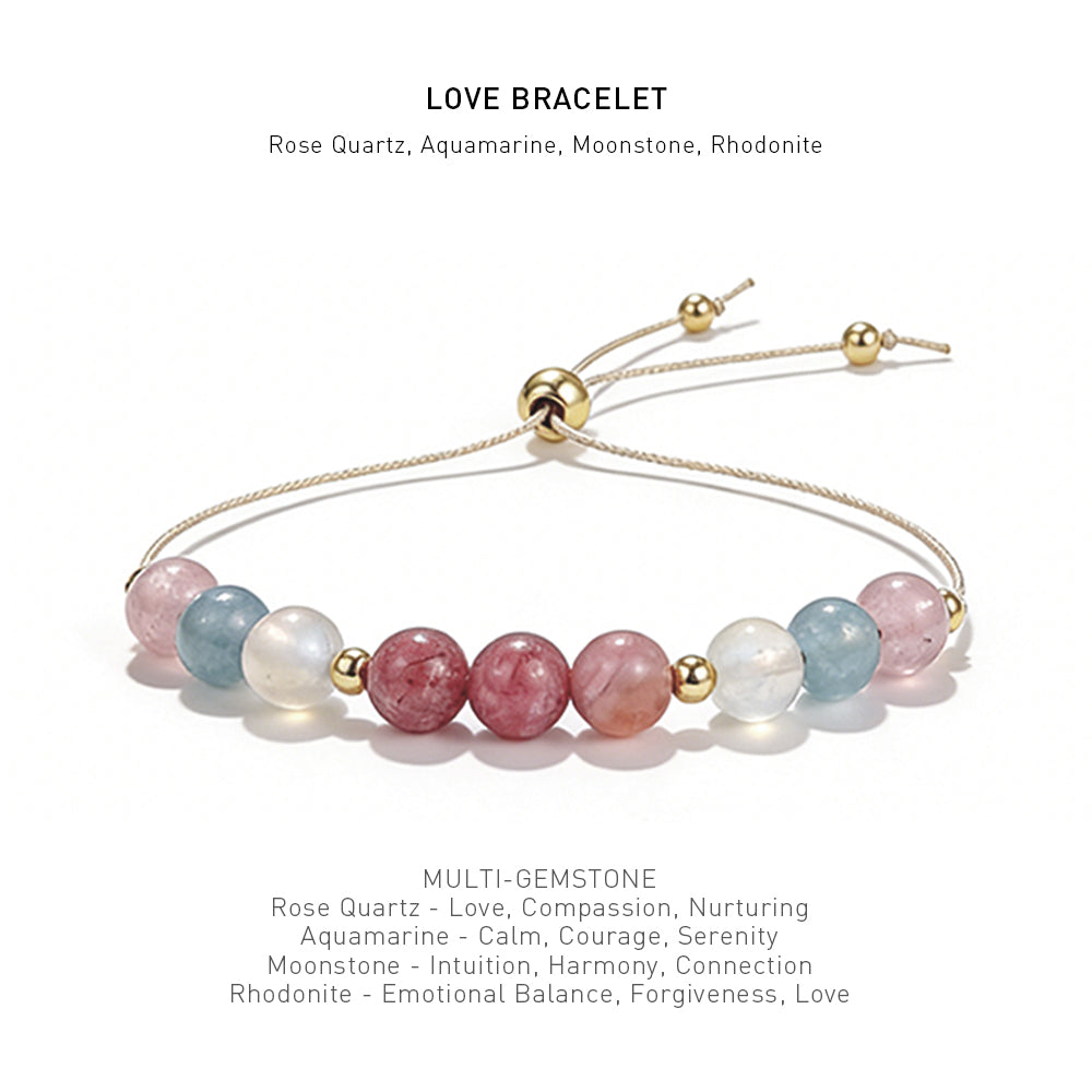 bracelet with 4 different energy stones for spiritual hope