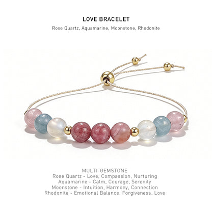 bracelet with 4 different energy stones for spiritual hope
