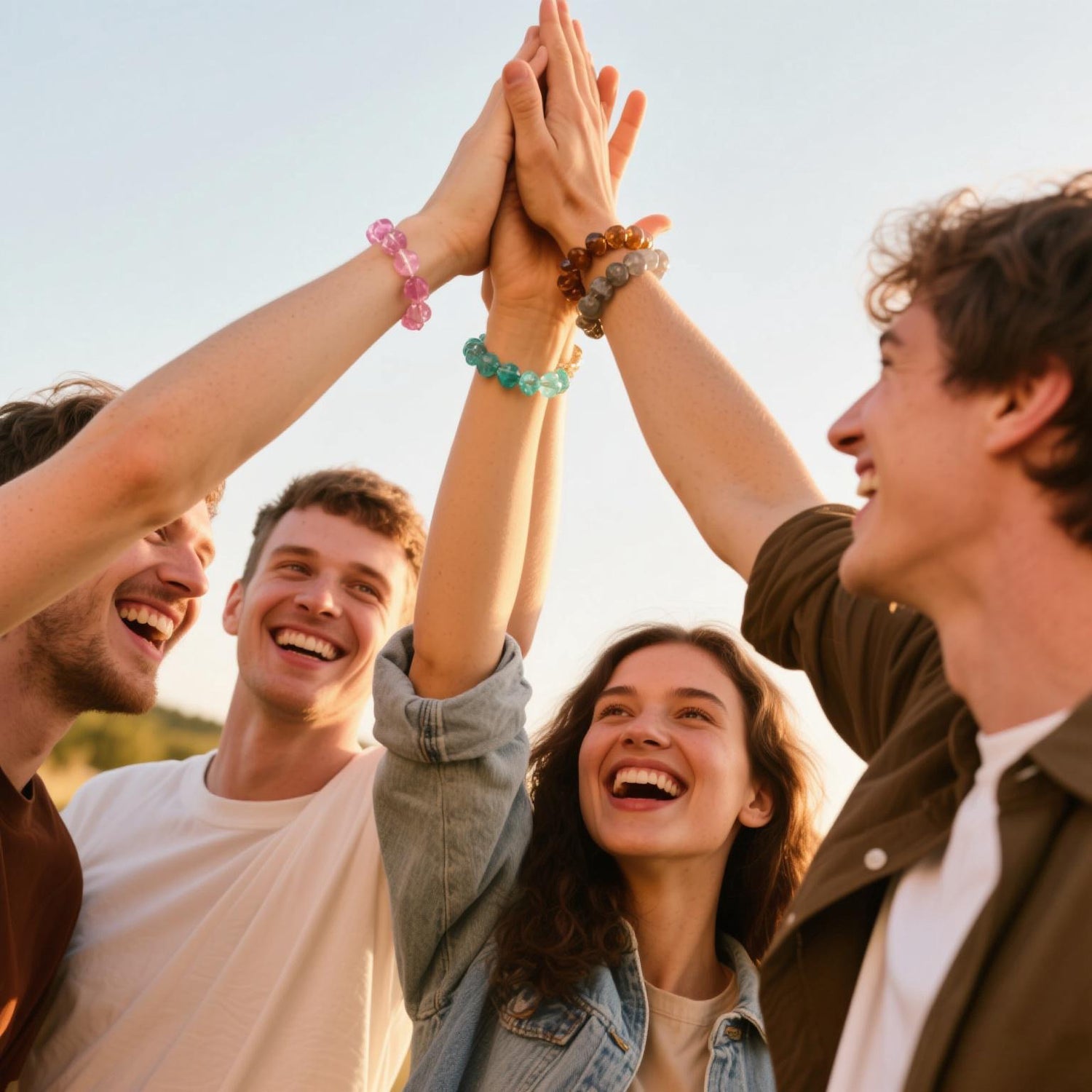 This vibrant team shares a passion for crystals, wearing crystal bracelets as they energize and motivate each other.