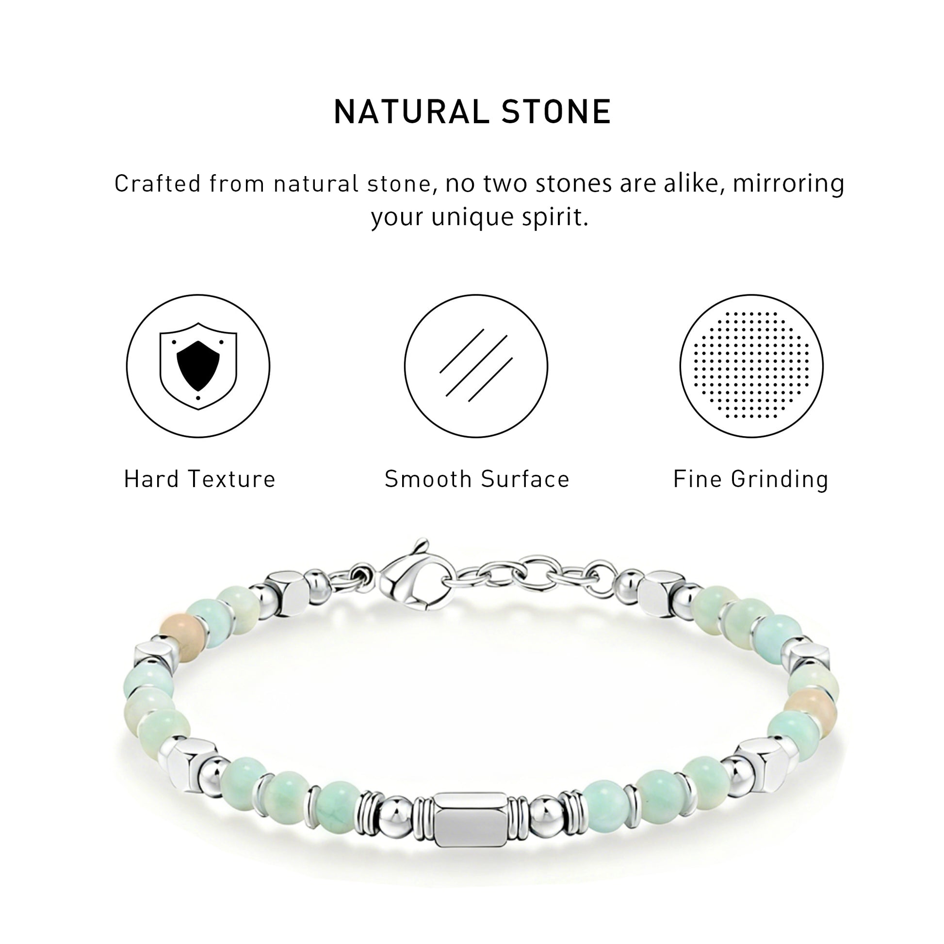 Boho Style Adjustable Amazonite Bracelet with hard texture, smooth surface, fine grinding and spiritual meaning.