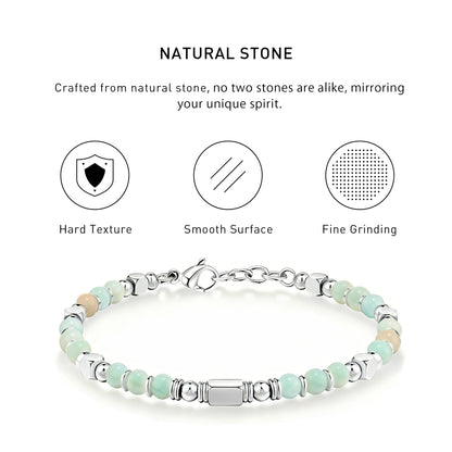 Boho Style Adjustable Amazonite Bracelet with hard texture, smooth surface, fine grinding and spiritual meaning.
