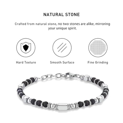Boho Style Adjustable Lava Stone Bracelet with hard texture, smooth surface, fine grinding and spiritual meaning.