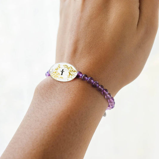Amethyst Bible Verse Bracelet