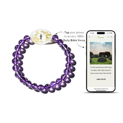 Amethyst Bible Verse Bracelet