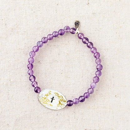Amethyst Bible Verse Bracelet