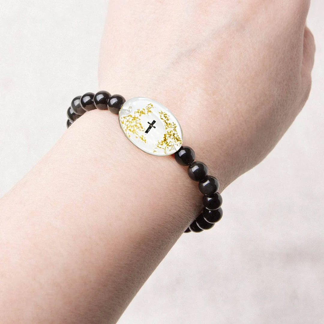 Black Tourmaline Bible Verse Bracelet