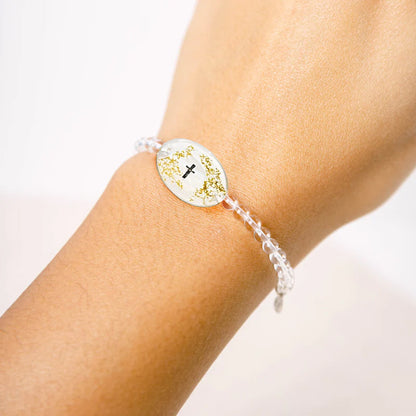 Clear Quartz Bible Verse Bracelet