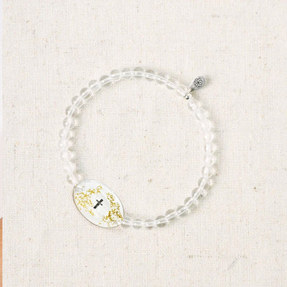 Clear Quartz Bible Verse Bracelet