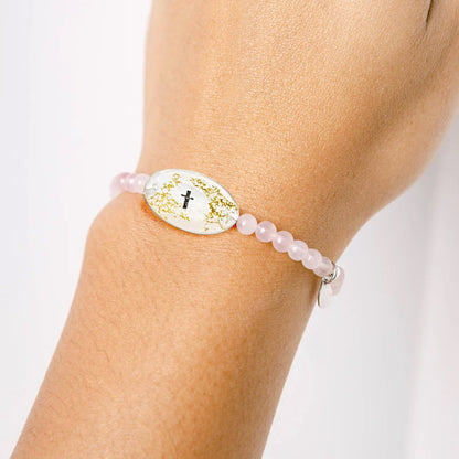 Rose Quartz Bible Verse Bracelet