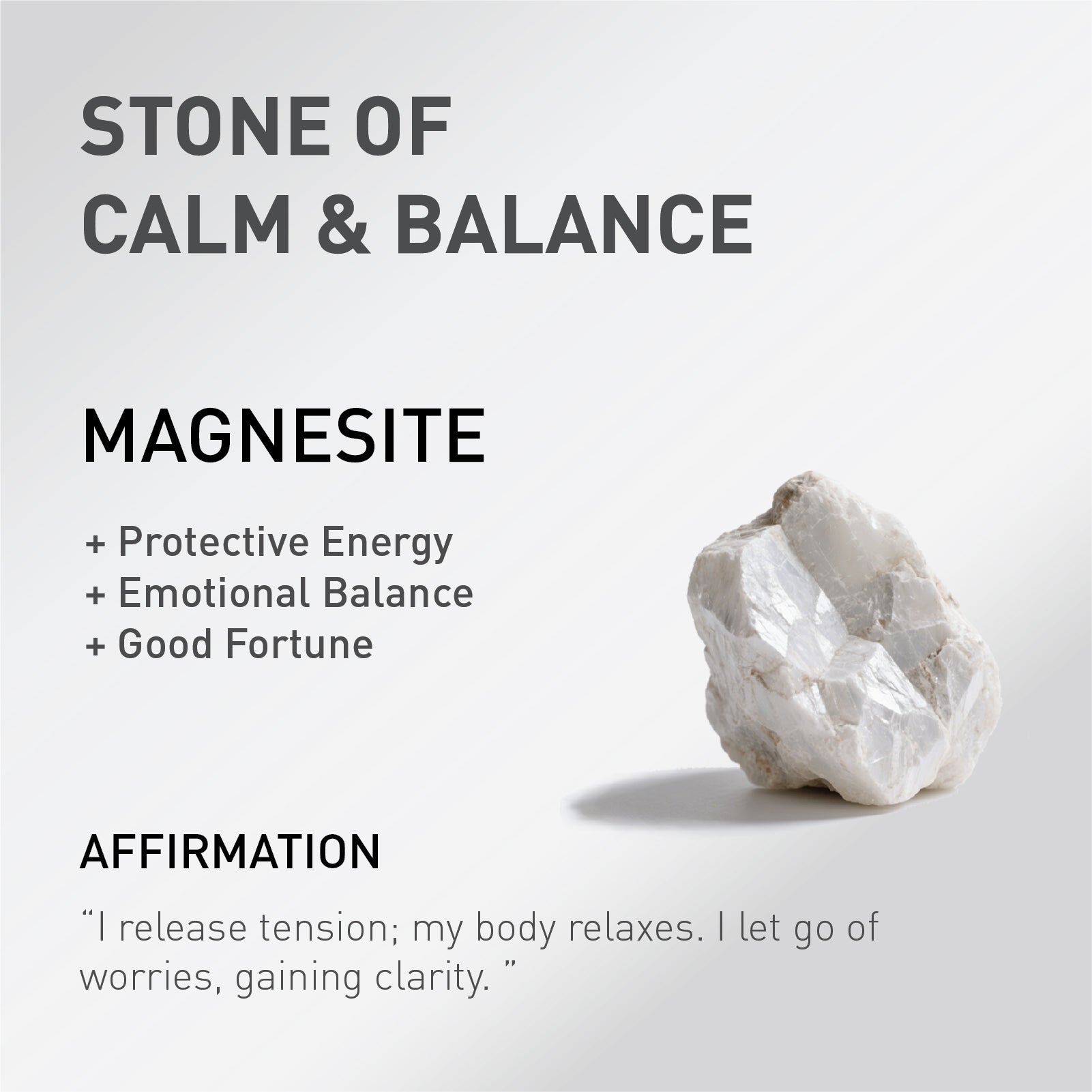 a card showing the spiritual meaning of magnesite stone.