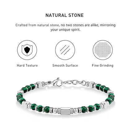 Boho Style Adjustable Malachite Bracelet with hard texture, smooth surface, fine grinding and spiritual meaning.