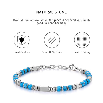 Boho Style Adjustable turquoise Bracelet with hard texture, smooth surface, fine grinding and spiritual meaning.