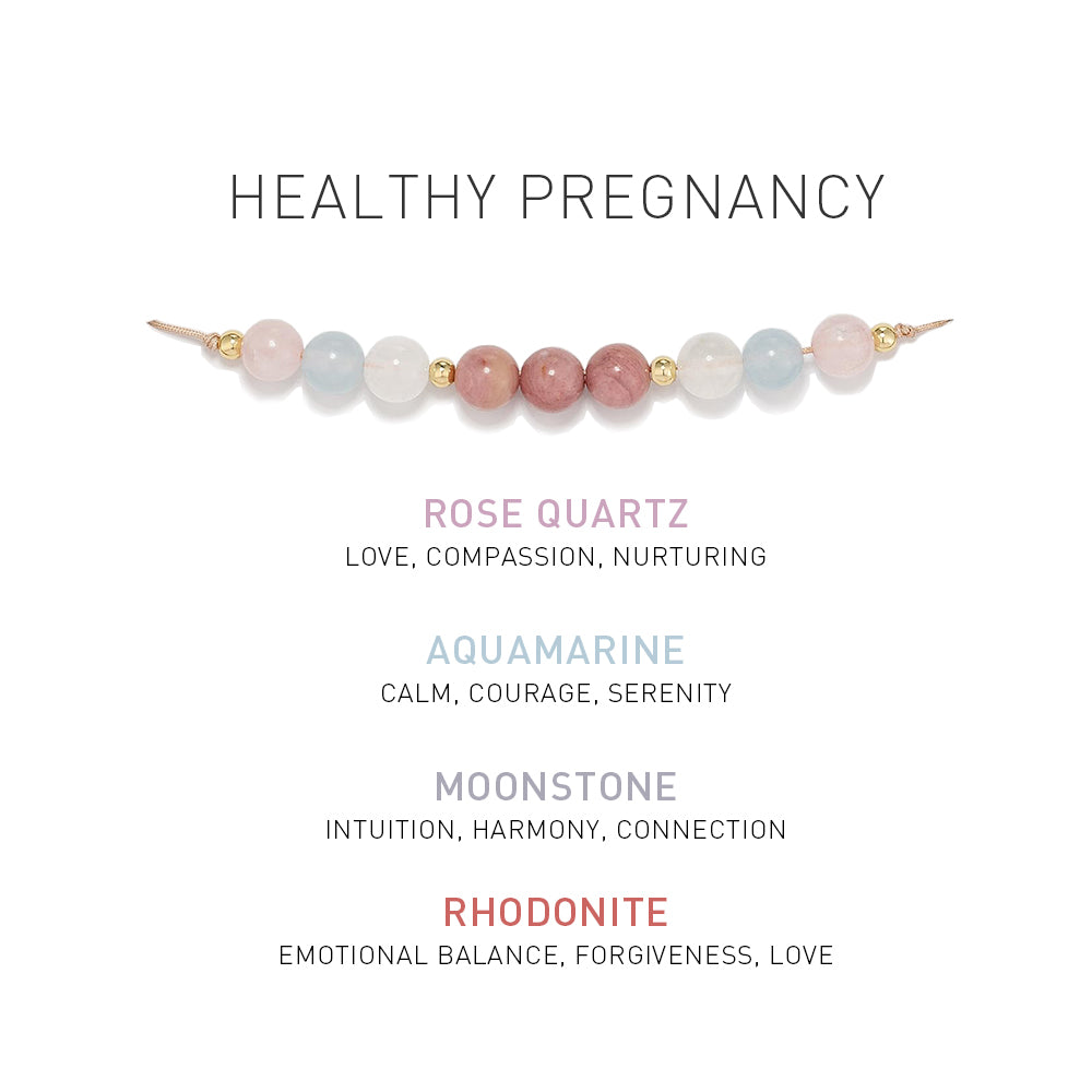 bracelet with 4 different energy stones for healthy pregnancy