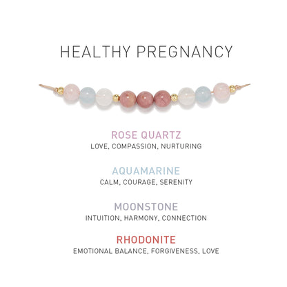 bracelet with 4 different energy stones for healthy pregnancy