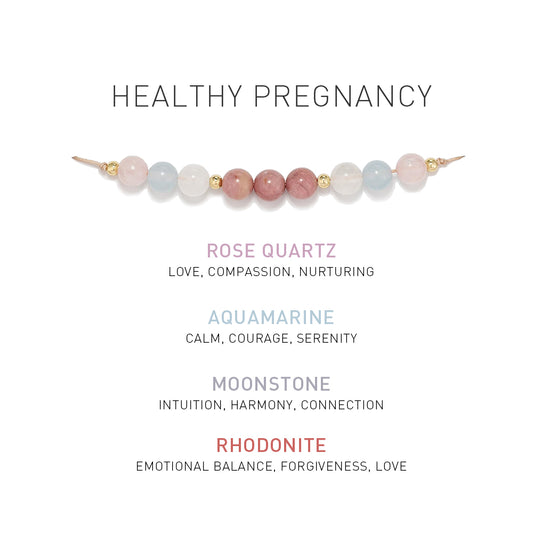 bracelet with 4 different energy stones for healthy pregnancy