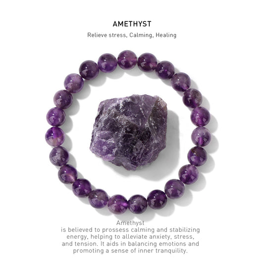A 7 inch amethyst bracelet with stone