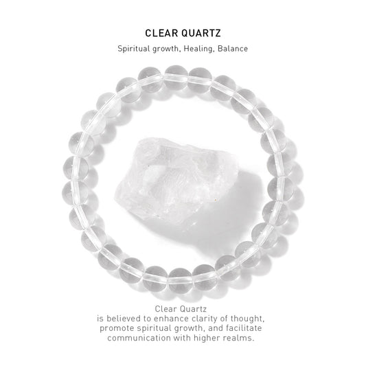 A 7 inch clear quartz bracelet with stone