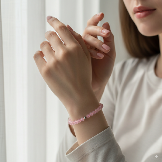 rose quartz energy bracelet 4mm