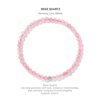 rose quartz energy bracelet 4mm