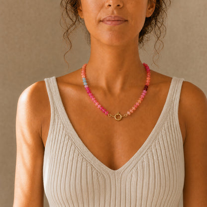 Boho Bead Stone Choker Necklace