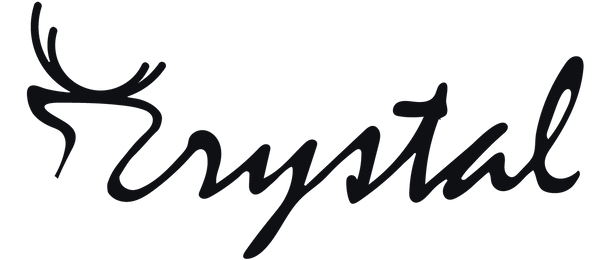 The logo embodies the harmony between a delicate deer and crystal.