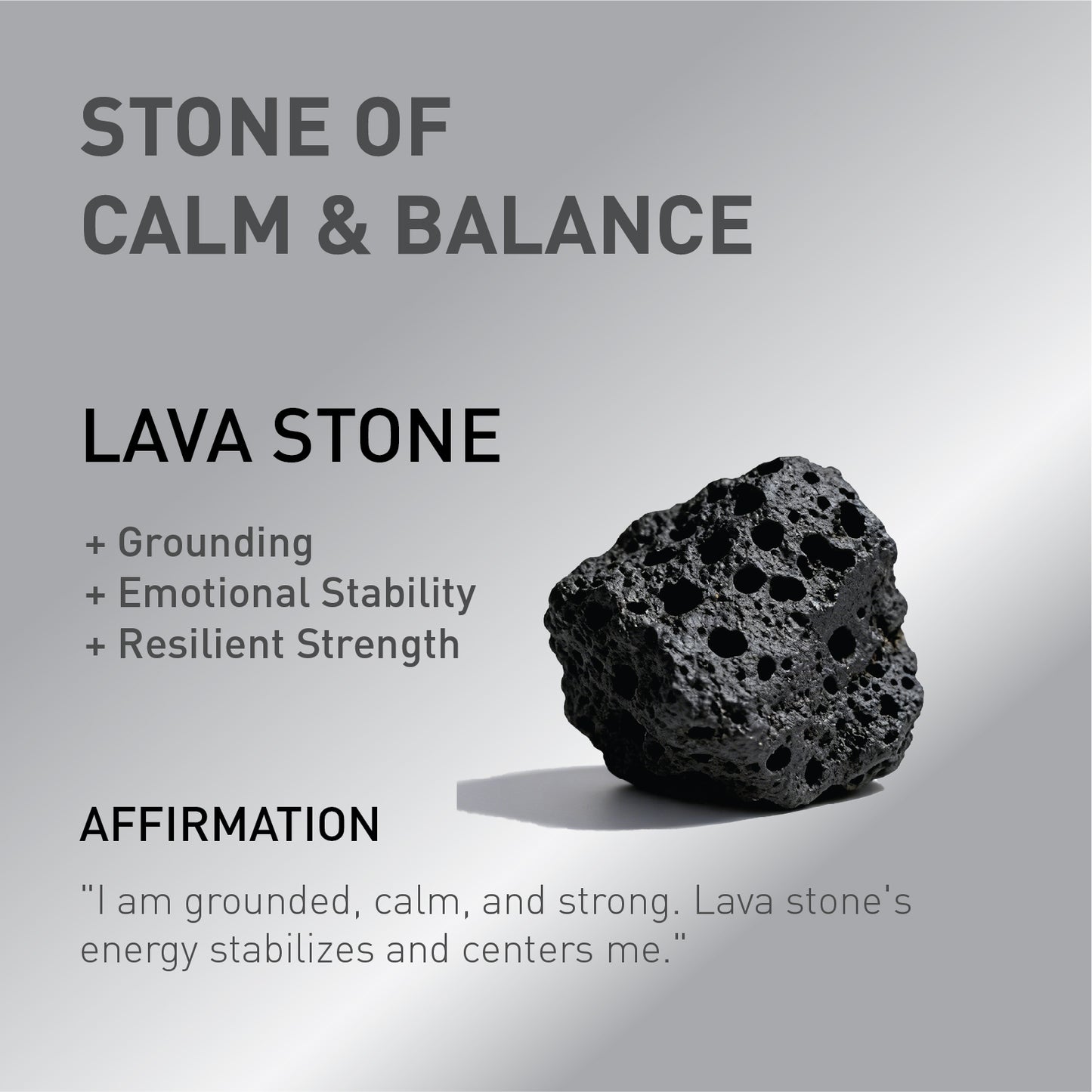a card showing the spiritual meaning of Lava Stone.