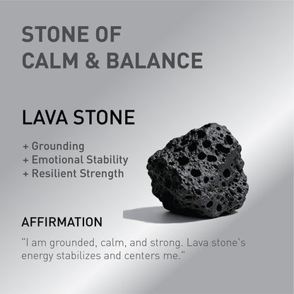 a card showing the spiritual meaning of Lava Stone.